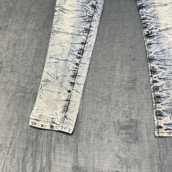 WT02 Jeans Mens 36/30 Blue Denim Cotton Stretch Mid Rise Stacked Straight Leg - Picture 3 of 15